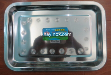 Khay Inox 22X32 Cm - 2 Lớp Xanh- NH