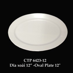 CTP6423-12 Dĩa Oval 12 (Trắng Trơn) - ET