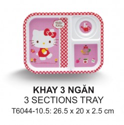 T6044-10.5 Khay 3 Ngăn 26,5 Cm (Kitty pinky)  - SPW