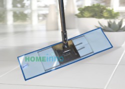 Cây Lau Inox 50Cm; Tấm Lau Xoắn Ngắn, Viền Poly, Cotton - Hi-024 - HOMEINNO