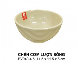 BV040-4.5 Chén Cơm Lượn Sóng 4.5 (Nâu Đá) - SPW