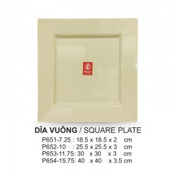 P652-10 Dĩa Vuông (Nâu Đá) -  SPW