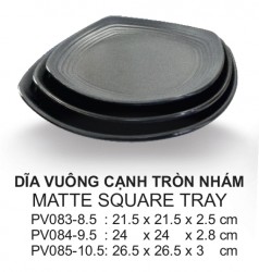 Pv083-8.5 Dĩa Vuông Nhám 8.5 inch  (Đen) - Spw