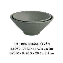 Bv089-7 Tô Tròn Nhám  7 inch (Dark Grey) - Spw
