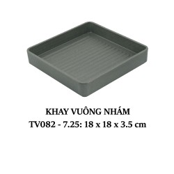 Tv082-7.25 Khay Vuông Nhám 7.25 inch (Dark Grey) - Spw