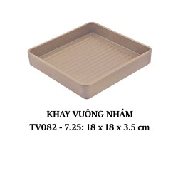 Tv082-7.25 Khay Vuông Nhám 7.25"(Light Brown) - Spw