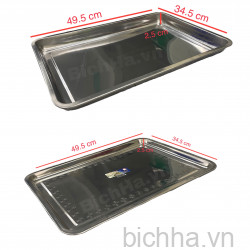 Khay Inox 35X50 Cm - Cạn Dày Tím - NH