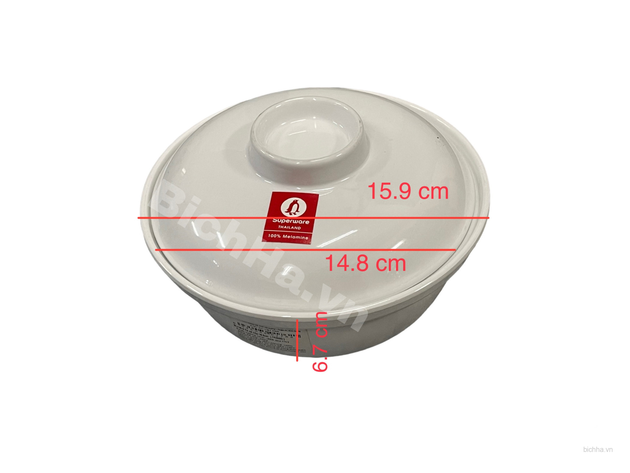 Bl148-7 Tô Mì Có Nắp 7 (Trắng Trơn) - Spw