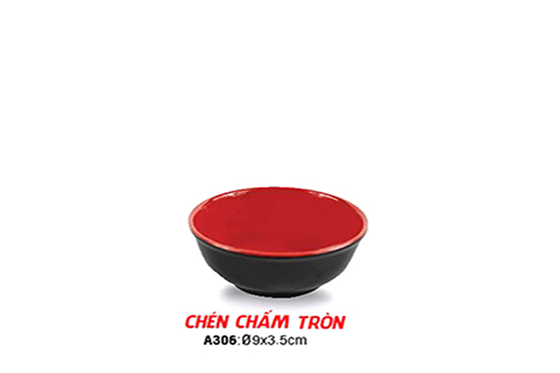 A306 Chén chấm tròn (Đỏ Đen) - VCP