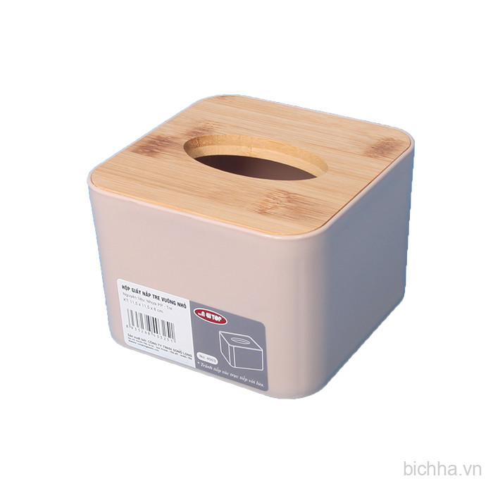 Hộp giấy nắp tre vuông nhỏ 4003 -  SL
