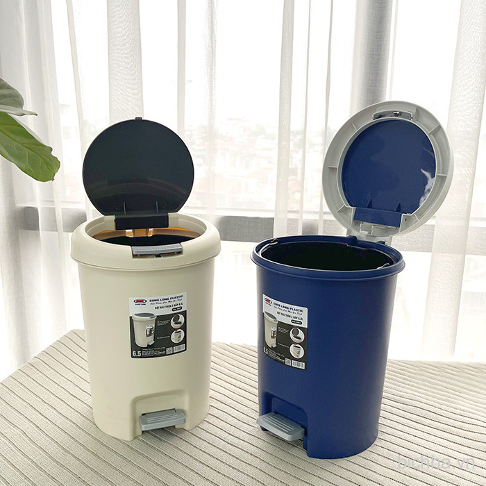 Bật Rác Tròn 2 Nắp 6.5L 4031 - SL