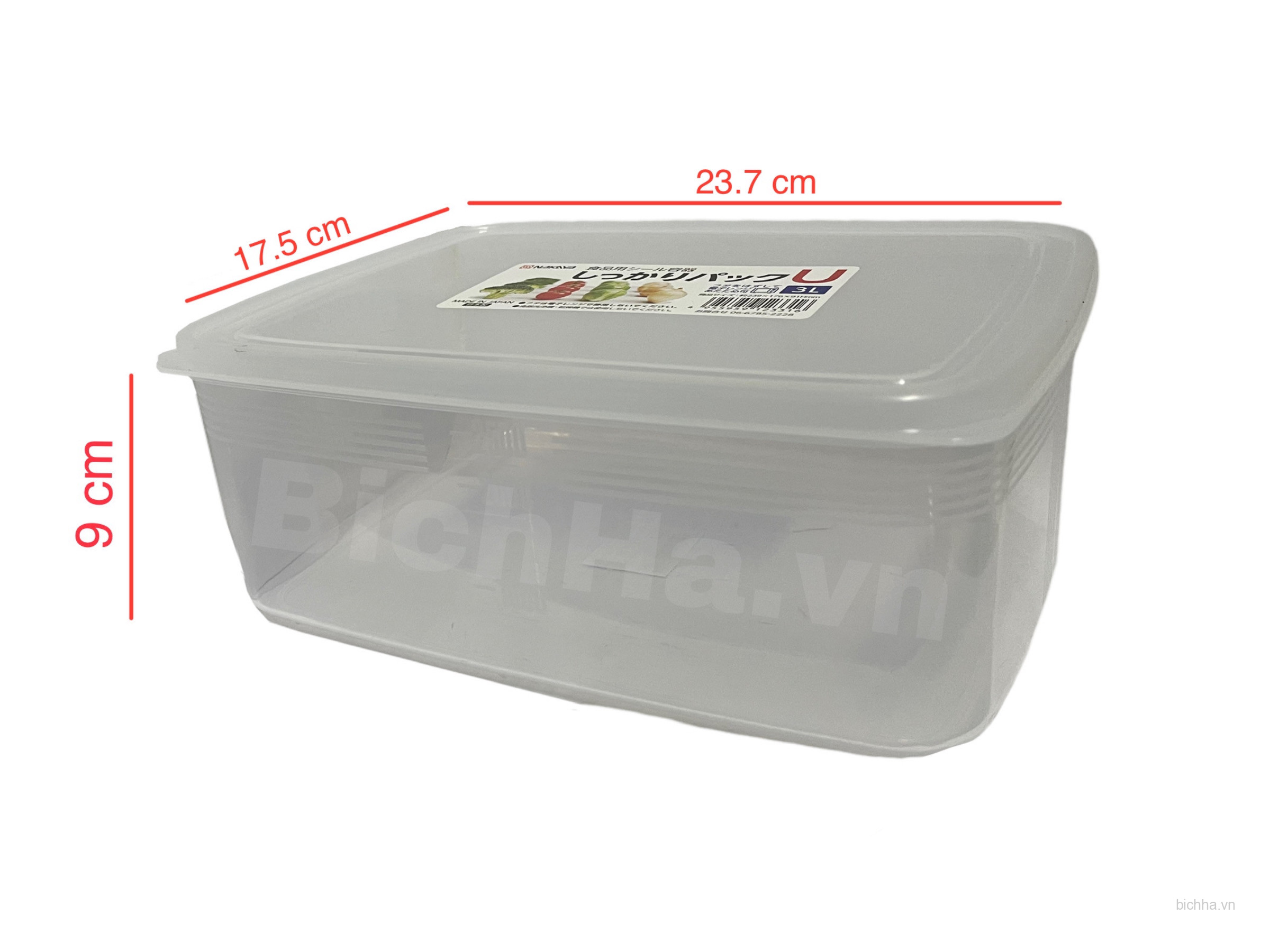 Hộp thực phẩm - Chữ nhật 3000ml - K-233 - LT - NB